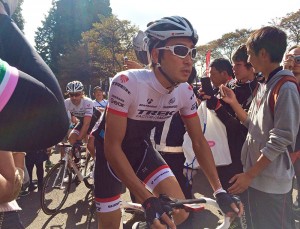初日のクリテリウムで見事優勝。別府選手
